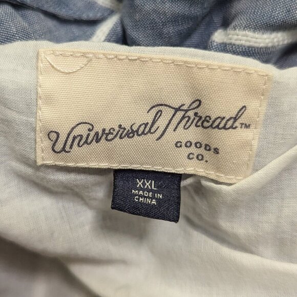 Universal Thread Flowy Spaghetti Strap Tank Top Blouse Striped Denim Size XXL 2X - Picture 2 of 6